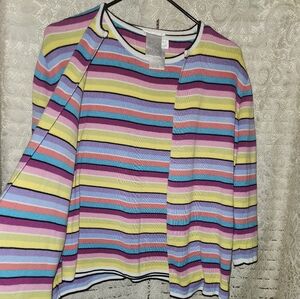DESIGNERS ORIGINAL Colorful Striped Cardigan